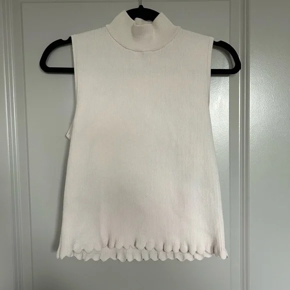 Bar III White high neck Sleeveless Top - Picture 1 of 4